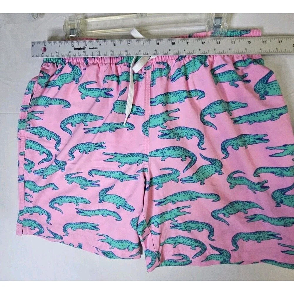 Chubbies Swim Trunks Men's Sz Large Pink Shorts ALLIGATOR Mesh Lined L 7